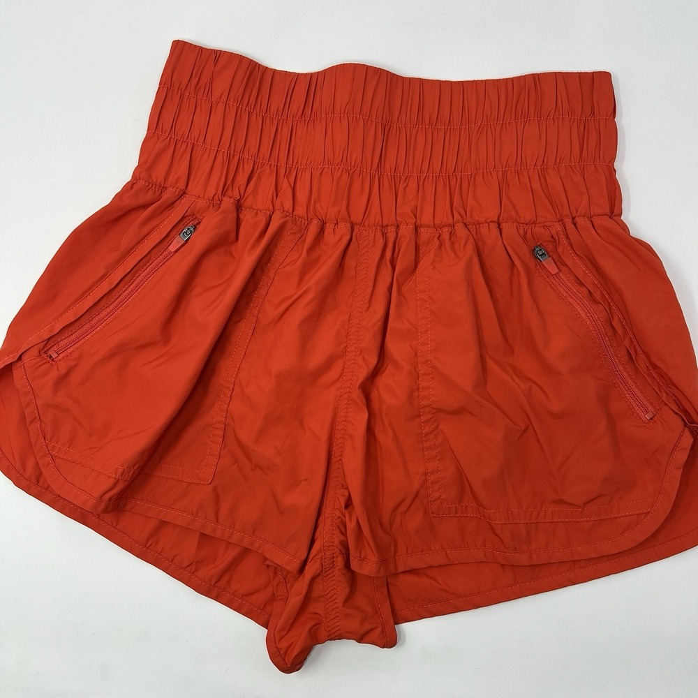 FP Movement Free People The Way Home Athletic Shorts Orange High‎ Waist Medium